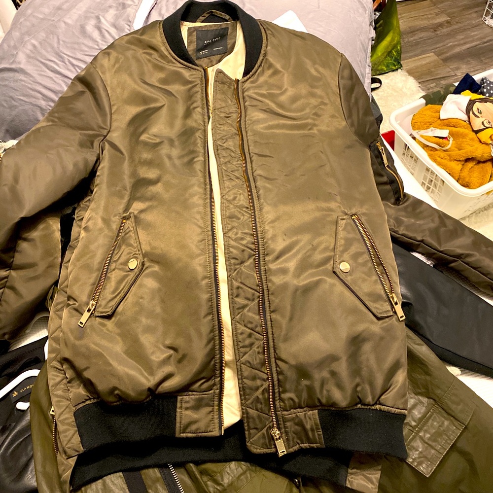 Aritzia long bomber jacket